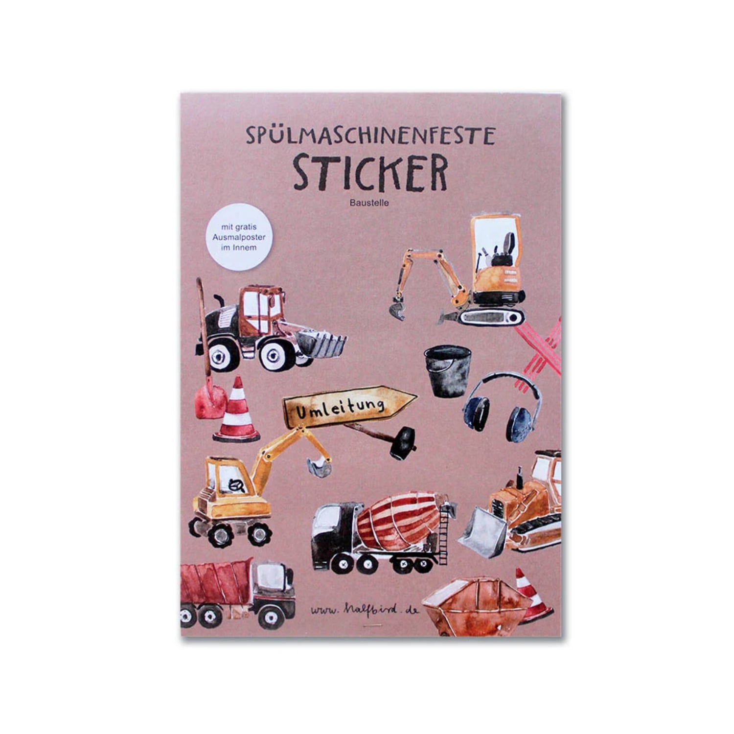 1000 Stück Baustelle Aufkleber Für Kinder - 10 Motive Auto Bagger Sticker