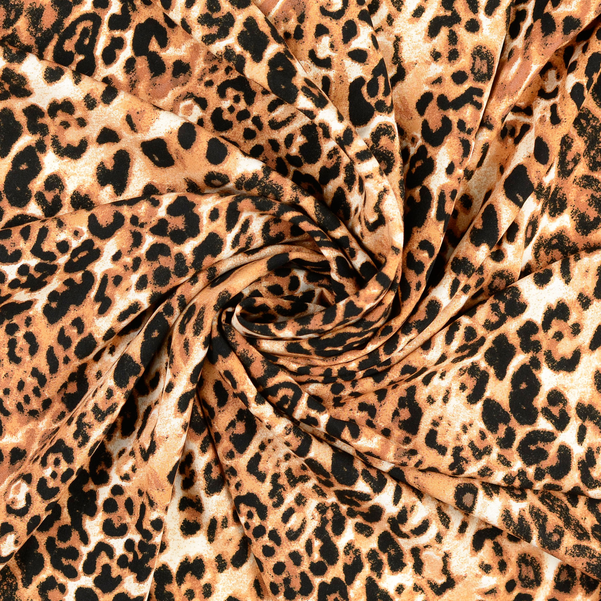Baumwolle - Webware - Poplin - Leopardenmuster - Animal Print - Braun