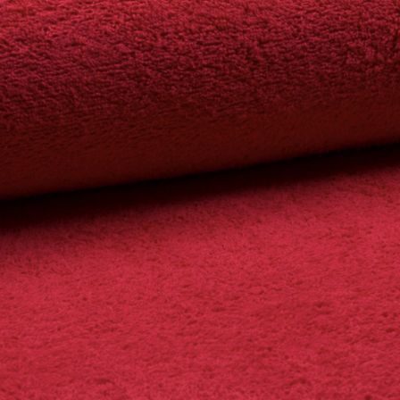 Tissu éponge en coton - uni "Douillet" (rouge)
