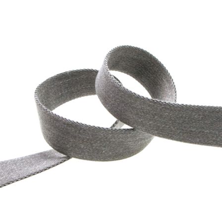 Gurtband Viskose - weiche Qualität "Uni" 30 mm - am Meter (grau meliert)