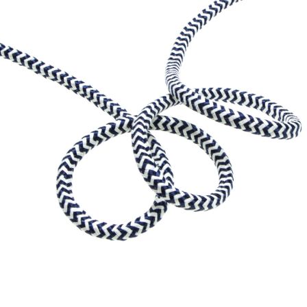Paracorde "Motif à chevrons" -  Ø 8 mm (blanc-bleu foncé)