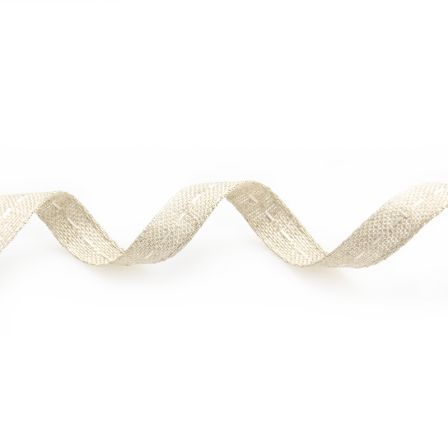 Ruban en lin - avec fil décoratif 10 mm (nature-offwhite)