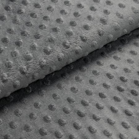 Minky tissu pelucheux - effet 3D "Points" (gris vert)