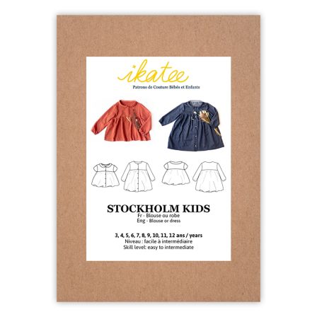 Patron - blouse/robe pour fille 3-12 ans "STOCKHOLM" de ikatee (en fr./angl.)