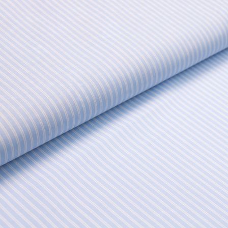 Coton  hydrophobe & antibactérien "Rayures verticales" (bleu clair-blanc)