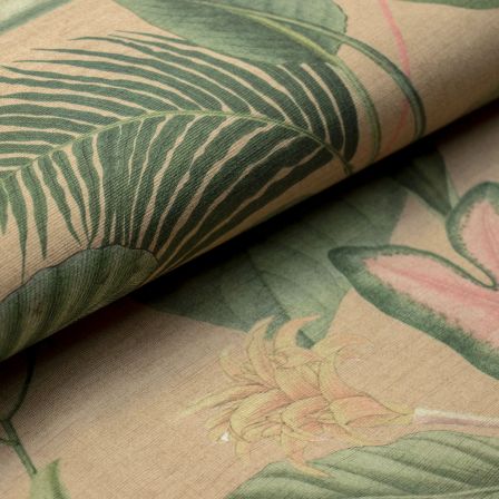 Tissu d'ameublement/décoration - Outdoor dralon® "Tropical Leaves" (beige-rose/vert)