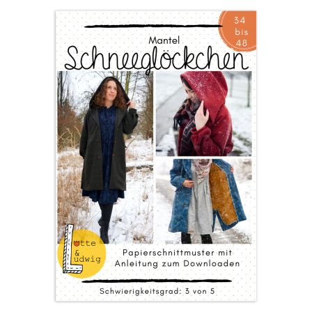 Schnittmuster Damen Mantel "Schneeglöckchen" Gr. 34-48 von Lotte & Ludwig