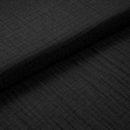 Triple gaze bambou/coton"Mousseline" (noir)