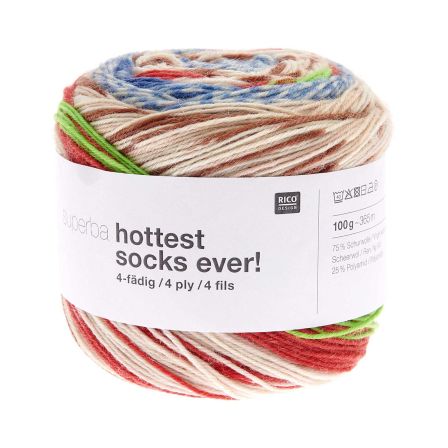 Laine à chaussettes -  Rico Superba Hottest Socks Ever! (mouliné)