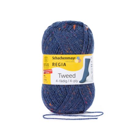 Sockenwolle "Regia Tweed 4-fädig" (jeans tweed) von Schachenmayr