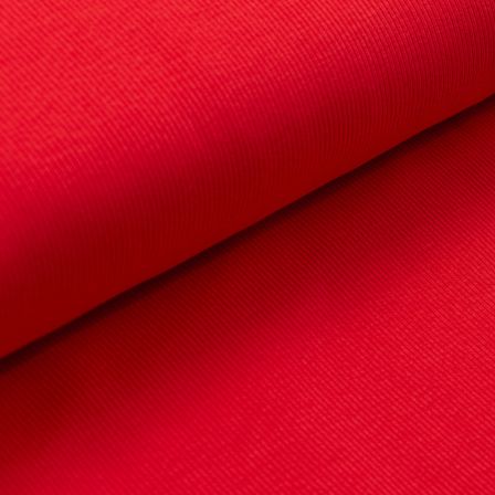 Jersey côtelé en coton - uni “Amy” (rouge foncé)
