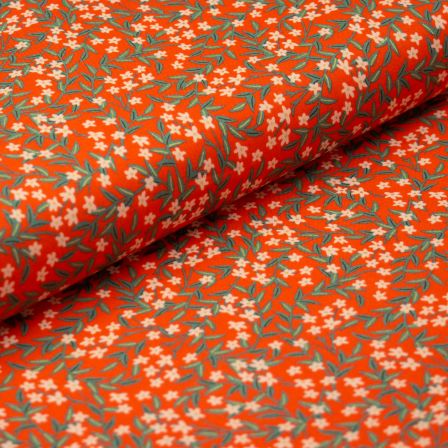 Coton "Bramble - Daphne/fleurs" (rouge-vert/doré) de COTTON + STEEL