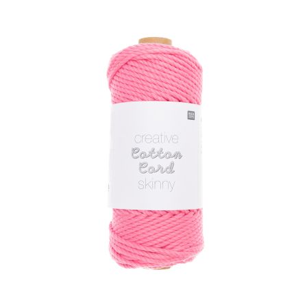 Fil macramé en coton - Rico Creative Cord Skinny Ø 3 mm (pink)