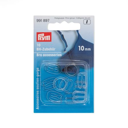 PRYM Accessoires pour soutien-gorge 10 mm - lot de 10 (transparent) 991897