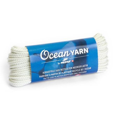 Cordon recyclé - tressé "OceanYarn®" - Ø 2 mm, 20 m (blanc) de Meister