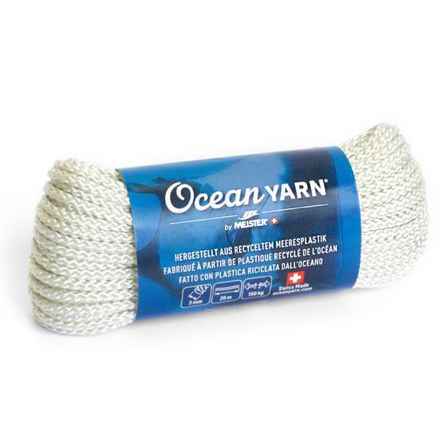 Cordon recyclé - tressé "OceanYarn®" - Ø 3 mm, 20 m (blanc) de Meister
