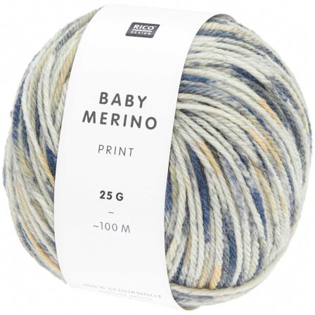 Babywolle - Rico Baby Merino Print (marine-vanille)