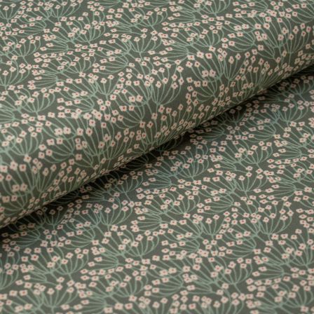 Coton "Botanist-Wild Meadow Mint" (kaki-offwhite/vieux menthe) de ART GALLERY FABRICS