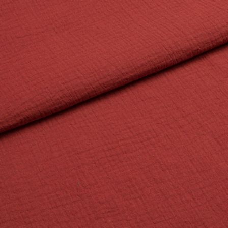 Double gaze de coton "Mousseline" (rouge cuivre)