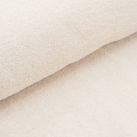 Tissu éponge en coton - uni "Douillet" (beige clair)