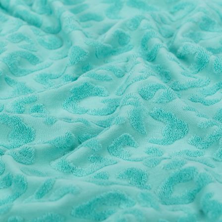 Strickfrottee Baumwolle "3D Leopard" (mint)