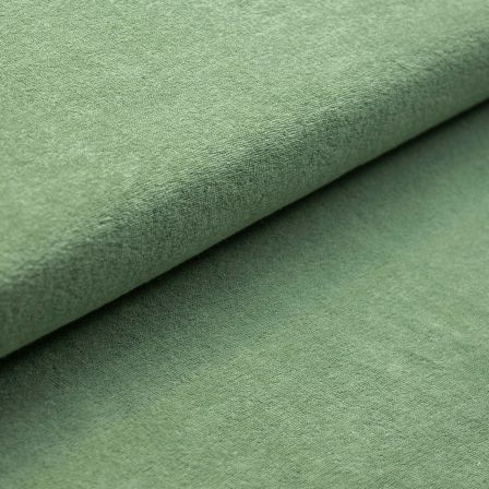 Tissu tricot éponge coton "uni" (menthe pastel)
