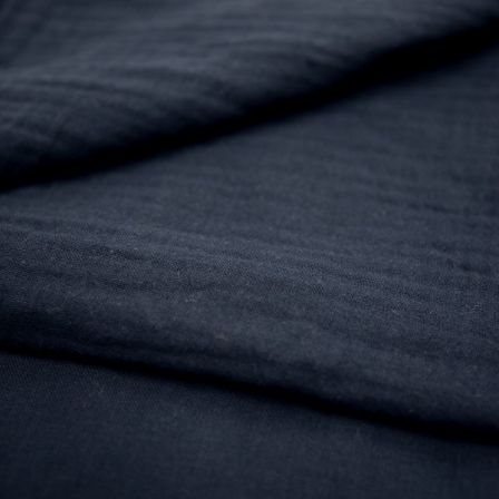 Coton bio double gaze "Mousseline - navy blazer" (bleu foncé) de C. PAULI