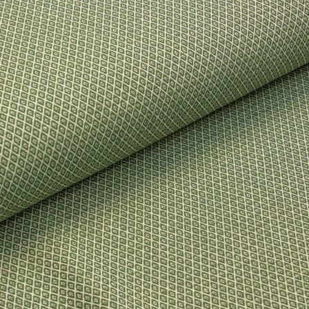Tissu de decoration cotton "Dobby  - Mini Diamond" (vert sapin/beige)
