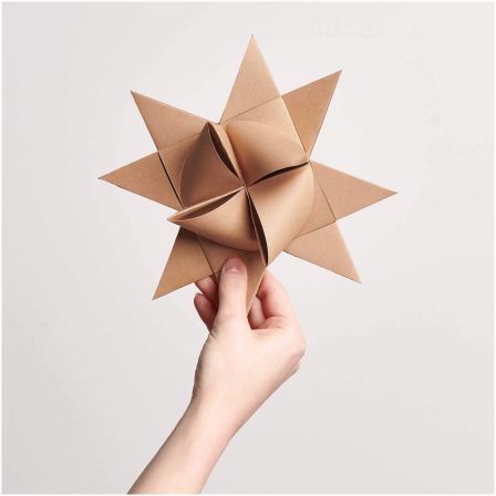 Étoiles Froebel "XXL", kit avec 20 bandes de papier (nature) de RICO DESIGN