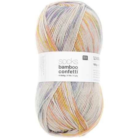 Sockenwolle - Rico Socks Bamboo Confetti - 4-fädig (summer)