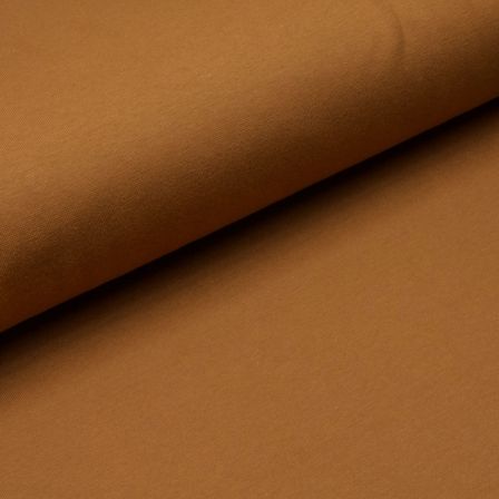 Tissu bord côte bio lisse - tubulaire "uni - caramel" (caramel) de C. PAULI