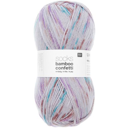 Sockenwolle - Rico Socks Bamboo Confetti - 4-fädig (spring)