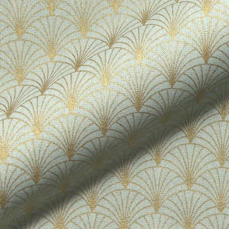 Canvas Baumwolle "Lurex Metallic Fächer" (pastellgrün-gold)