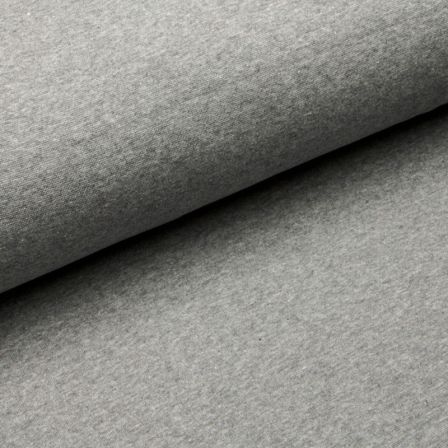 Tissu bord côte bio lisse - tubulaire "uni - grey melange" (gris chiné) de C. PAULI