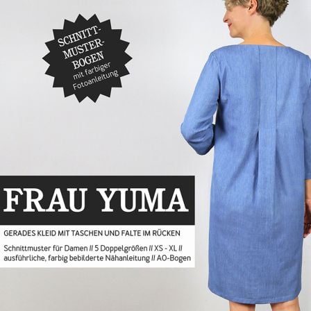 Schnittmuster - Damen Kleid mit Rückenfalte "Frau Yuma" (Gr. XS-XL) von STUDIO SCHNITTREIF