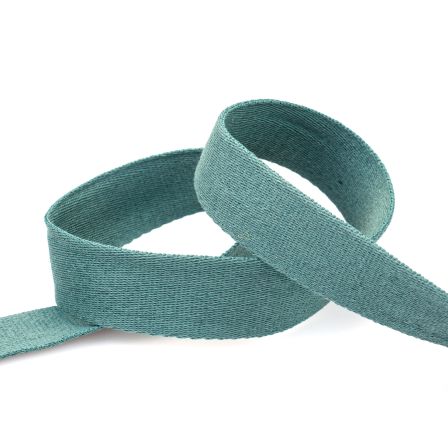 Gurtband Baumwolle "Uni" 40 mm (seegrün meliert)