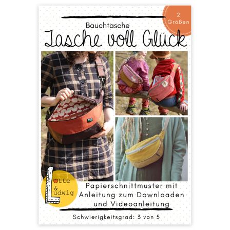 Patron - Sac banane pour enfants et adultes "Tasche voll Glück" de Lotte & Ludwig (en allemand)
