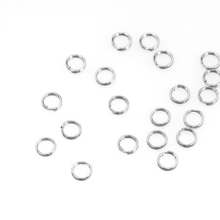 Mini anneau pour porte-clés "Charm" Ø 6 mm - 20 pièces (argenté)
