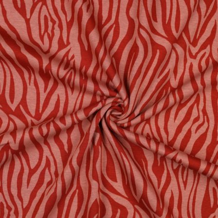 Alpenfleece "Zebra Print" (altrosa-rot)