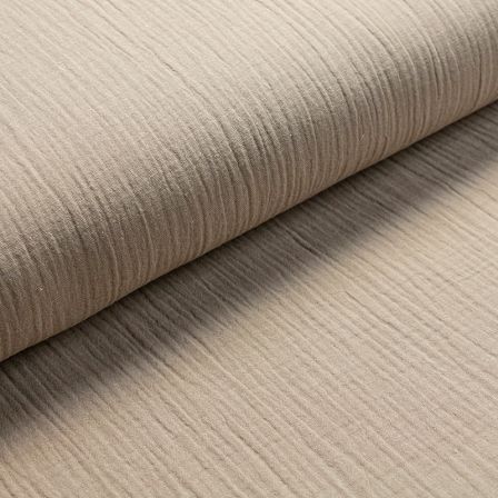 Double gaze coton bio "Mousseline" (beige)