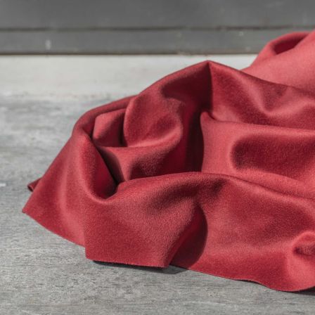 Tissu pour manteaux en laine mélangée - qualité légère "Luxe" (rouge)