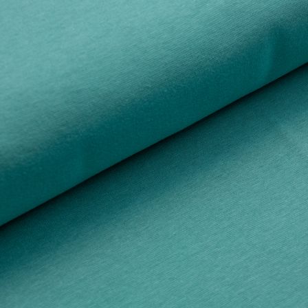 Tissu bord côte bio lisse "Ben" - tubulaire (vert fleuve)
