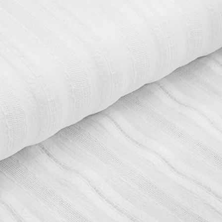 Tissu en coton "Dobby/rayures" (blanc)