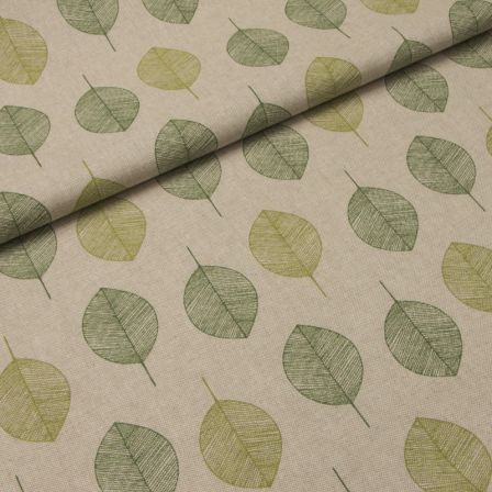 Canvas Baumwolle “Linen Look - Blattgrün" (natur-grün)