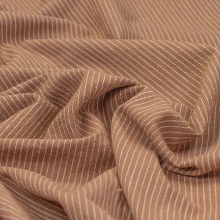 Baumwolle "Washed Stripes/Streifen" (hellbraun-offwhite)
