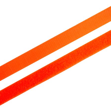 Velcro/bande auto-agrippante "Crochet & velours" 20 mm - morceau de 1 m (orange foncé)