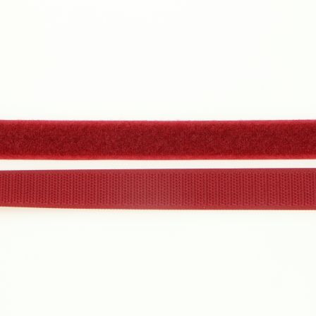 Velcro/bande auto-agrippante "Crochet & velours" 20 mm - morceau de 1 m (rouge foncé)
