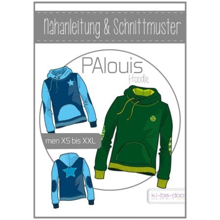 Schnittmuster Herren Sweat-Hoodie "PAlouis" Gr. XS-XXL von ki-ba-doo