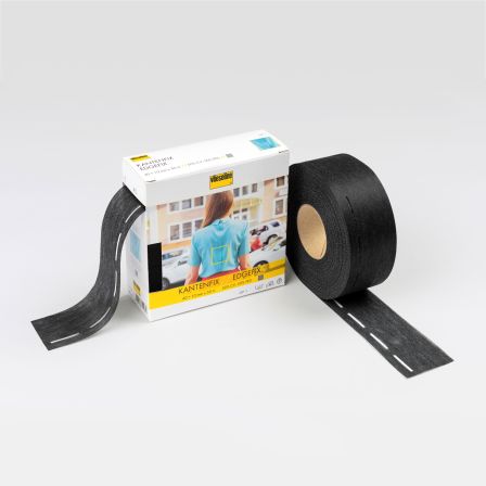 Vliesline Ruban de bordure 20 mm - entoilage thermocollant, carton à 5 m ( noir)