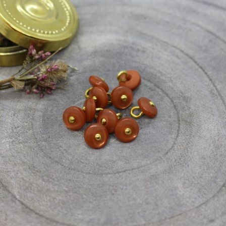 Bouton "Jewel - chestnut" rond Ø 9 mm (rouille/doré) de ATELIER BRUNETTE